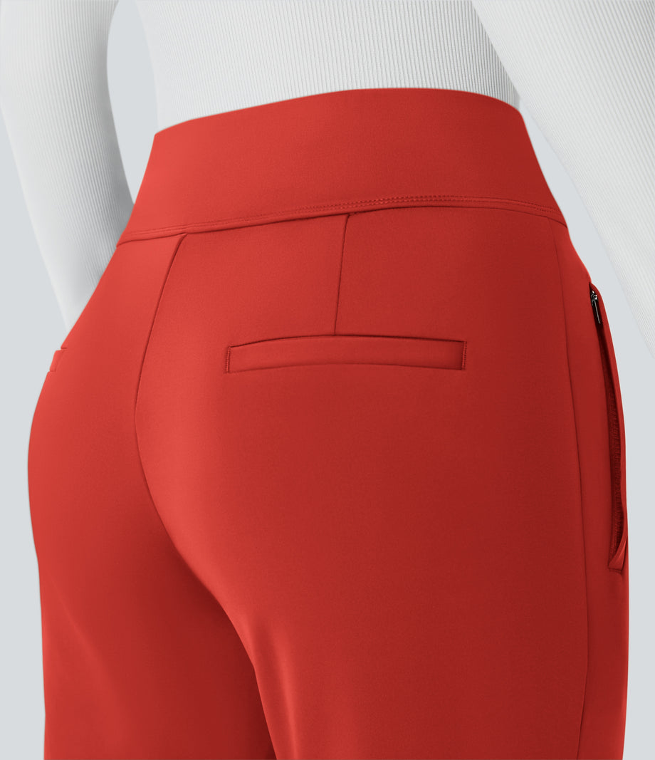 Halara Flex™ DayStretch Mid Rise Side Zipper Pocket Work Flare Pants - Valiant Poppy