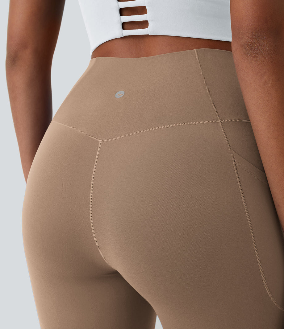 SoftlyZero™ Crossover Pocket Plain Leggings-UPF50+ - Burro