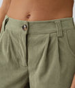 Mid Rise Zipper Pocket Corduroy Casual Pants - Boa