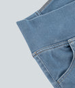 Halara Flex™ High Waisted Crossover Pocket Washed Casual Jeans - Washed Denim Sunny Blue