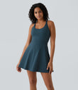 Flare Mini Dance Active Dress-Longer Length - Majolica Blue