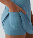 SoftlyZero™ Plush Backless Active Dress-Easy Peezy Edition - Warm Mid Blue