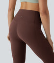 Halara UltraSculpt™ High Waisted Tummy Control Pedal Pusher Yoga Leggings with Pockets - Bitter Chocolate