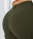 DayStretch High Waisted Zipper Pockets Solid Skinny Cargo Pants - Forest Night