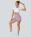 SoftlyZero™ Airy Super High Waisted 2-in-1 Cool Touch Yoga Shorts with Pockets - Pink Purple
