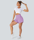 SoftlyZero™ Airy Super High Waisted 2-in-1 Cool Touch Yoga Shorts with Pockets - Orchid Bouquet