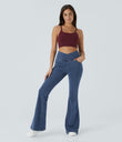 Halara Flex™ High Waisted Crossover Pocket Washed Casual Jeans - Washed Denim Bleached Blue