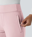 Halara Flex™ DayStretch Mid Rise Side Zipper Pocket Work Flare Pants - Primrose Pink