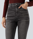 Halara Flex™ High Waisted Casual Skinny Jeans with Pockets - Poppy Seed Denim