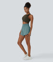 Breezeful™ High Waisted Pocket Quick Dry Casual Shorts 4" - Stone Blue
