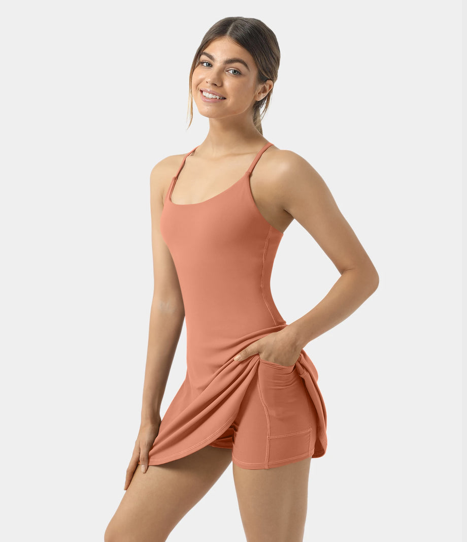 SoftlyZero™ Plush Backless Active Dress - Sun Baked