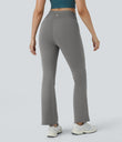 DayStretch High Waisted Crossover Flare Yoga Leggings - Silent Storm
