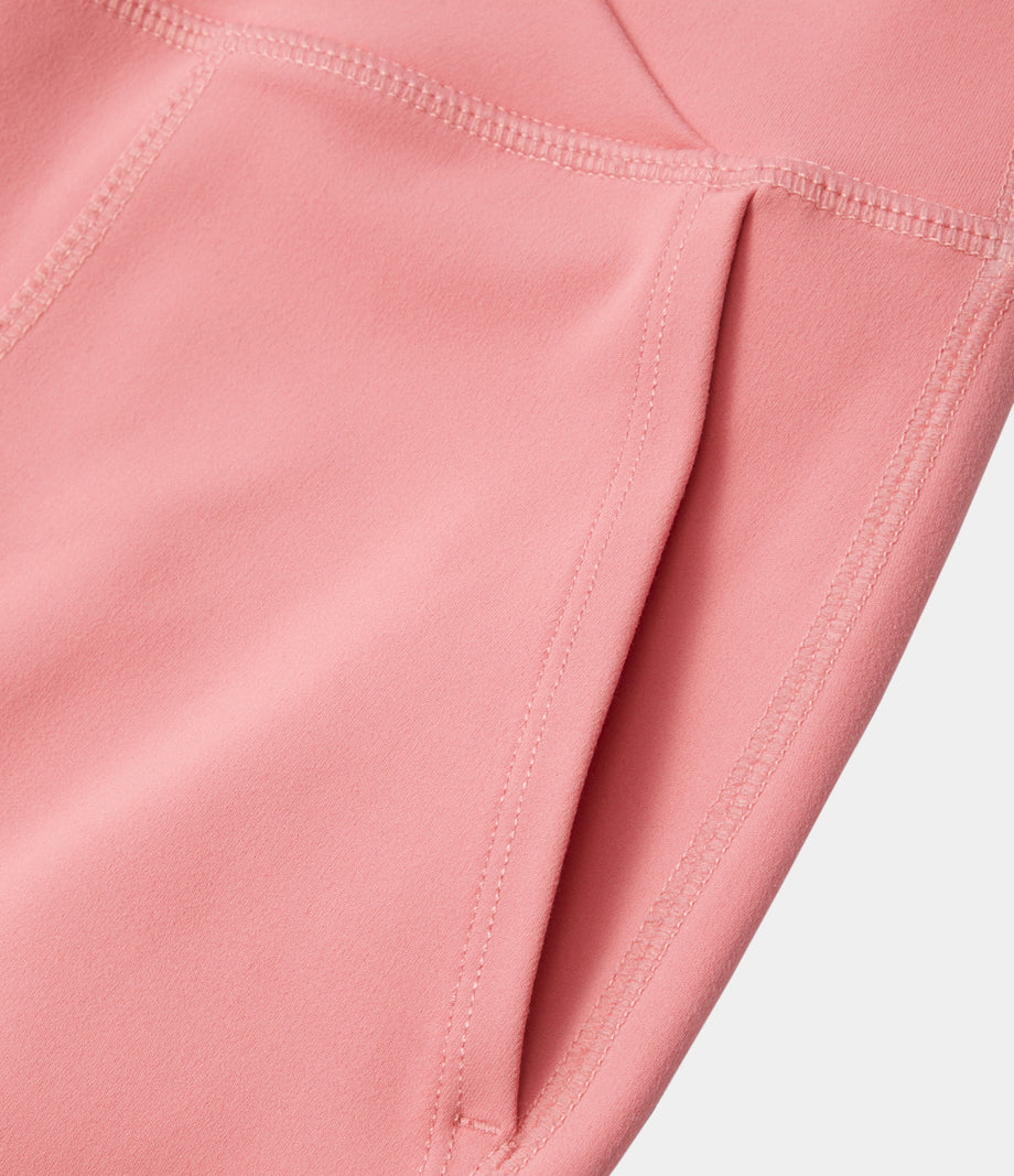 DayStretch Crossover Pocket Hem Wide Leg Yoga Pants-Smile - Candy Pink