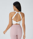 SoftlyZero™ Plush Cut Out Cropped Yoga Tank Top - White