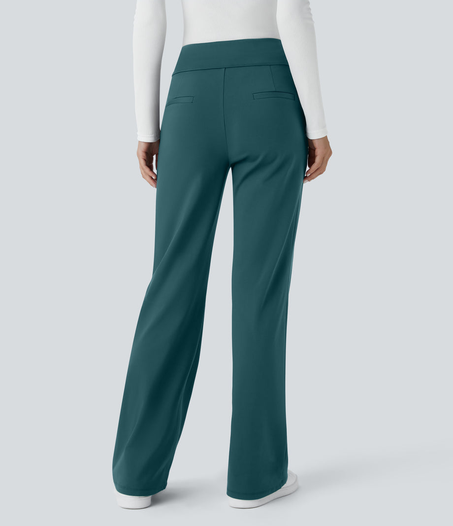 Halara Flex™ DayStretch Mid Rise Side Zipper Pocket Work Flare Pants - Atlantic Deep