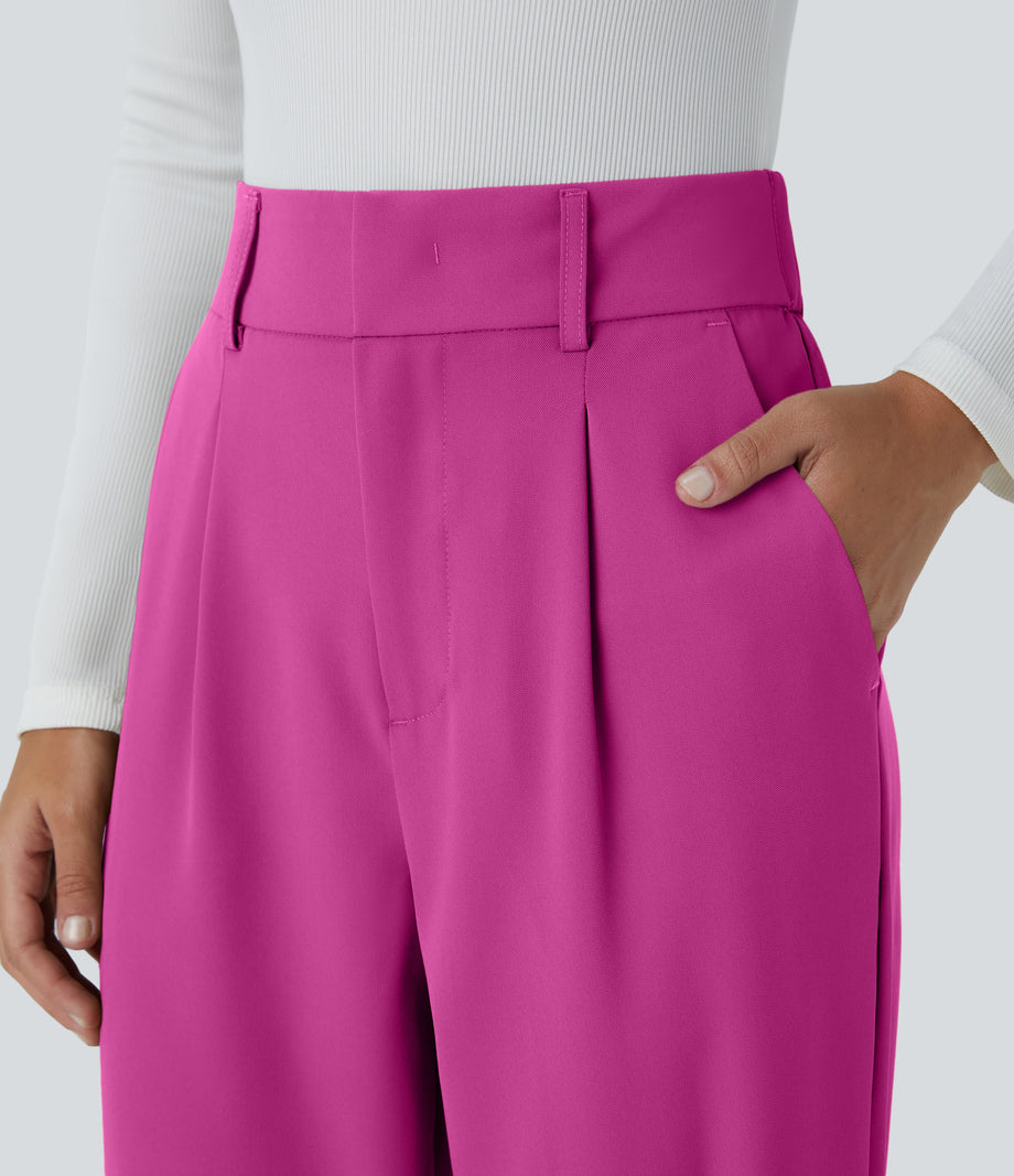 Halara Flex™ High Waisted Pocket Solid Work Tapered Pants - Rose Violet