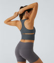SoftlyZero™ Plush U Neck Racerback Cut Out Cropped Yoga Tank Top - Turbulence
