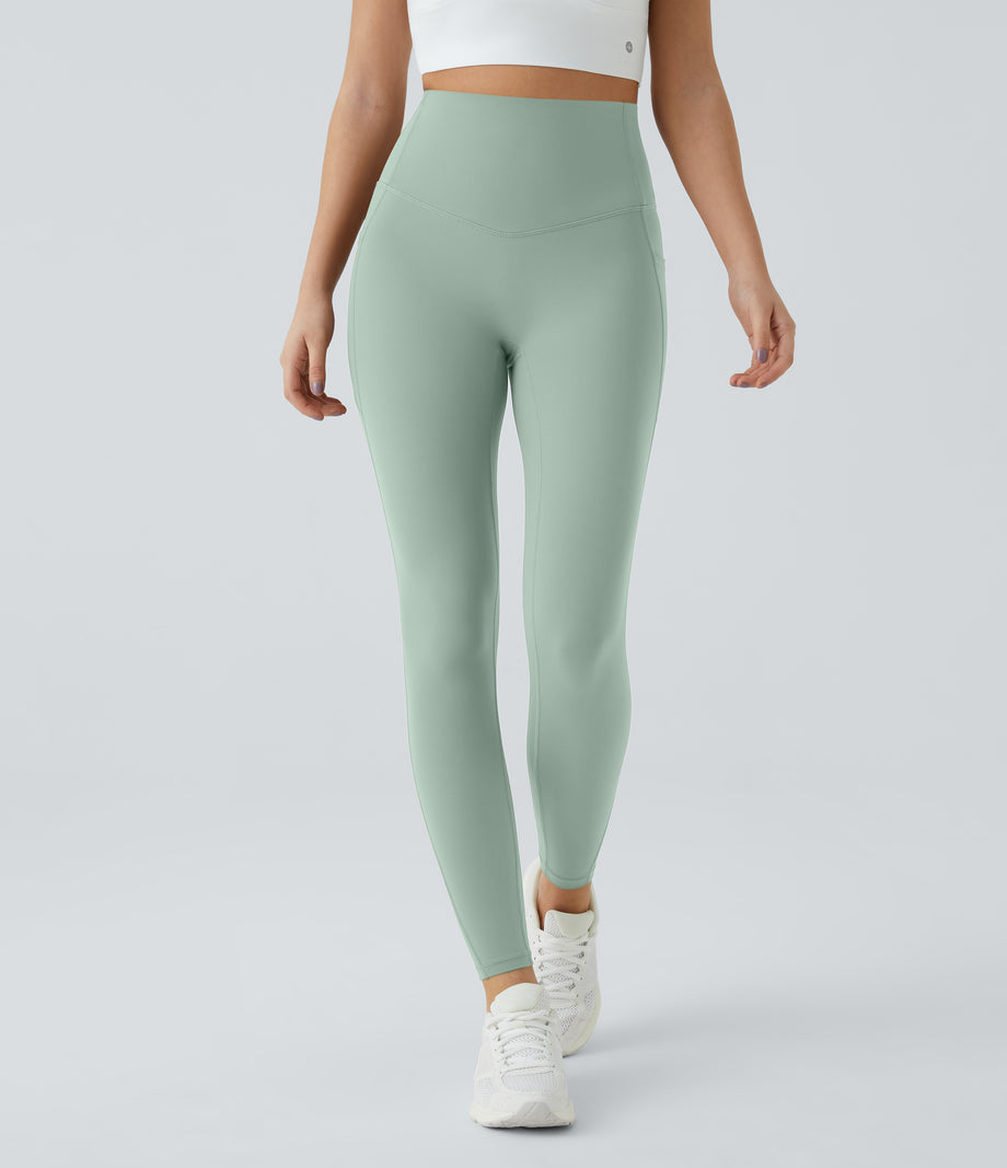 Halara UltraSculpt™ High Waisted Tummy Control Pocket Shaping Training Leggings - Iceberg Green