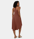 Breezeful™ Backless Racerback Side Pocket High Low Flowy Midi Quick Dry Casual Dress - Rust