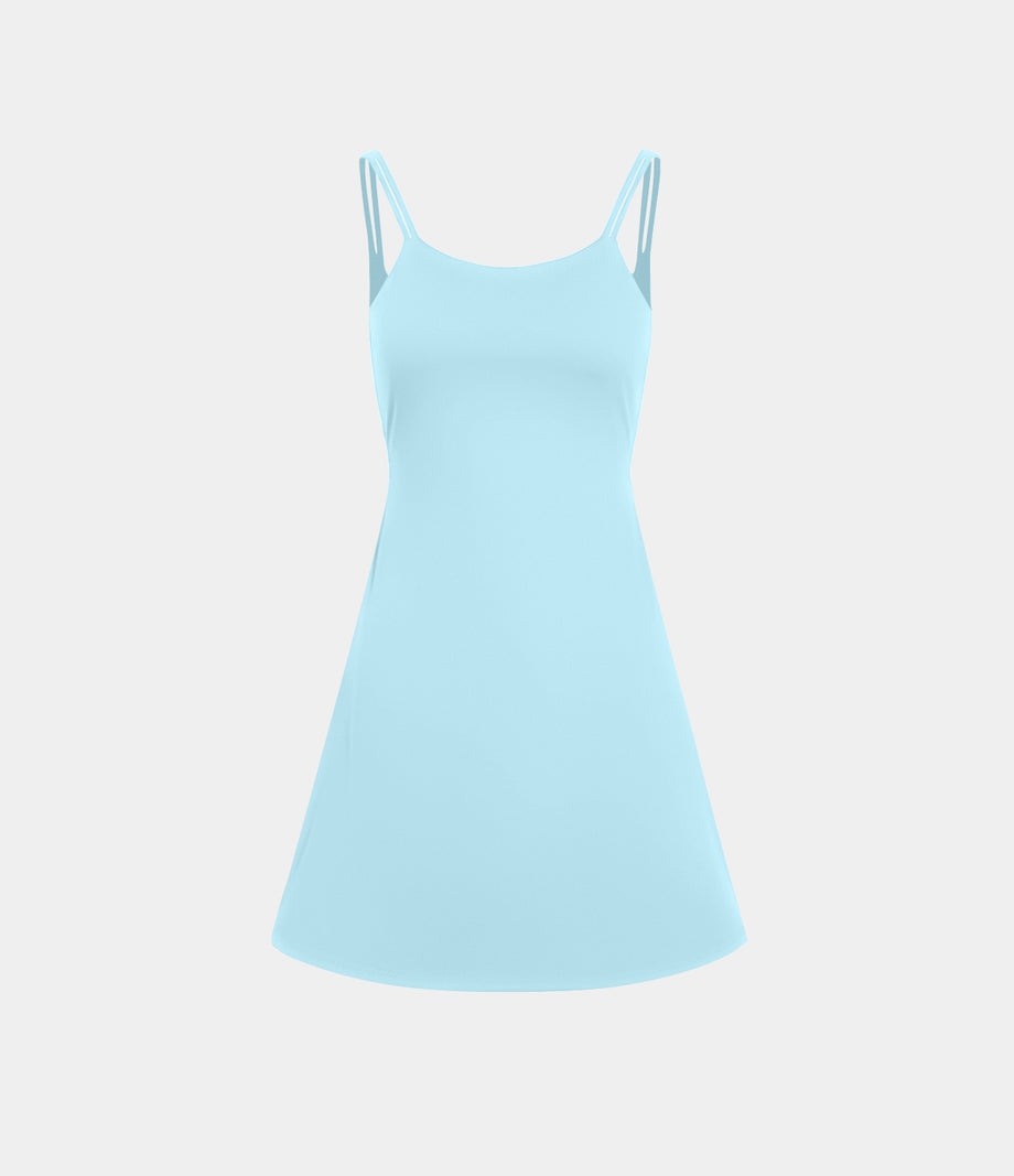 SoftlyZero™ Plush Double Straps 2-Piece Pocket Slip Dance Active Dress A-D Cups - Spun Sugar