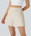 SoftlyZero™ Airy Super High Waisted 2-in-1  Cool Touch Yoga Shorts 5'' with Pockets-Longer Length - Rainy Day