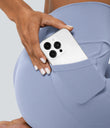 SoftlyZero™ Crossover Pocket Plain Leggings-UPF50+ - Xenon Blue