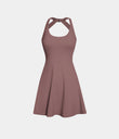 Backless Twisted Active Dress - Deep Tea Brown