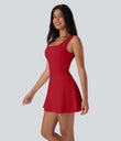 SoftlyZero™ Airy U Neck 2-in-1 Pocket Mini Cool Touch Dance Active Dress-Easy Peezy - Salsa