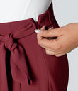 Halara Flex™ High Waisted Tie Side Wide Leg Work Pants - Plum Bossom Red