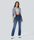 Halara Flex™ High Waisted Pockets Washed Casual Bootcut Jeans - Frost Blue Denim