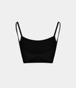 Double Straps Cropped Yoga Tank Top - Black