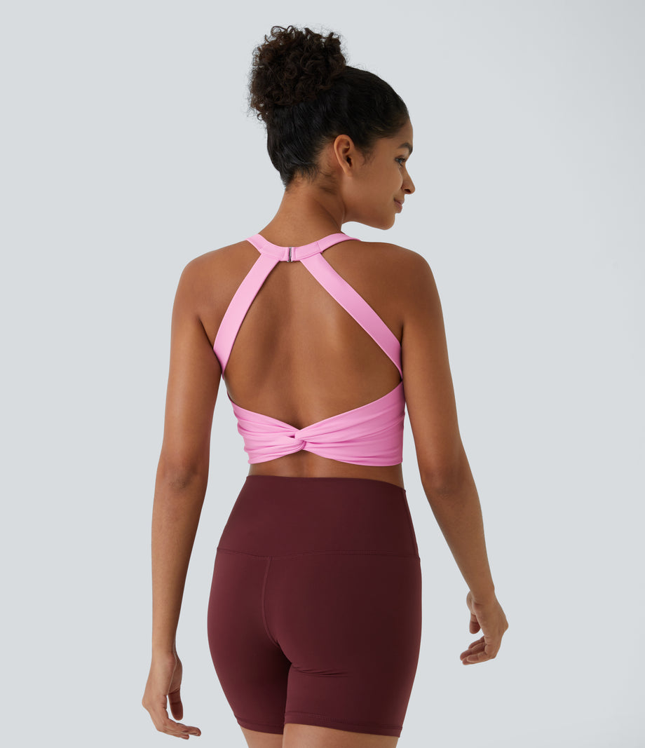 SoftlyZero™ Plush Cut Out Cropped Yoga Tank Top - Nosegay