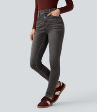Halara Flex™ High Waisted Casual Skinny Jeans with Pockets - Poppy Seed Denim