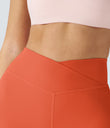 SoftlyZero™ Plush High Waisted Crossover Ruched Yoga Shorts 5'' - Tigerlily