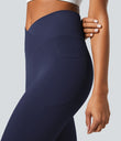 SoftlyZero™ Crossover Pocket Plain Leggings-UPF50+ - Peacoat