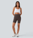 Halara UltraSculpt™ High Waisted Scrunch Butt Lifting Tummy Control Side Pocket Shaping Workout Biker Shorts 7'' - Hot Fudge