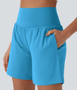 SoftlyZero™ Airy Super High Waisted 2-in-1 Cool Touch Yoga Shorts 7" with Pockets - Swim Cap