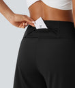 SoftlyZero™ Airy High Waisted Pockets Cool Touch Yoga Bermuda Shorts - Black