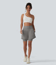 SoftlyZero™ Airy Super High Waisted 2-in-1 Cool Touch Yoga Shorts 7'' with Pockets - Steeple Gray
