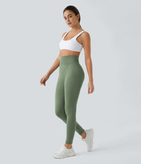 OneForm Seamless Flow High Waisted Ruched Plain Leggings - Sea Spray