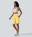 SoftlyZero™ Airy Super High Waisted 2-in-1 Cool Touch Yoga Shorts 9" with Pockets - Goldfinch