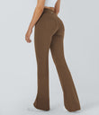 DayStretch High Waisted Pocket Flare Yoga Leggings - Sepia