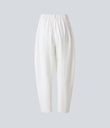 Mid Rise Pocket Barrel Leg Baggy Work Pants - White