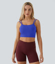 Double Straps Cropped Yoga Tank Top - Night Sky Blue
