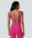 Halara UltraSculpt™ Double Straps Twisted Backless Cropped Yoga Tank Top - Fuchsia Purple