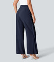 Halara Flex™ High Waisted Tie Side Wide Leg Work Pants - Peacoat