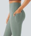 Halara UltraSculpt™ High Waisted Tummy Control Pocket Shaping Yoga Bootcut Leggings - Iceberg Green