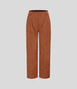Mid Rise Zipper Pocket Corduroy Casual Pants - Baked Clay