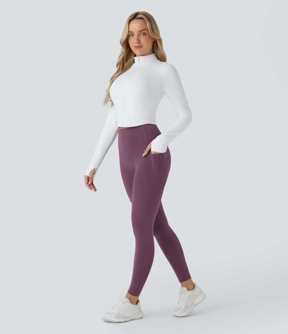Halara UltraSculpt™ High Waisted Butt Lifting Tummy Control Pocket Shaping Workout Leggings - Night's Purple