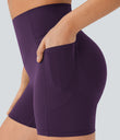 Halara UltraSculpt™ High Waisted Scrunch Butt Lifting Tummy Control Pocket Shaping Workout Biker Shorts 5'' - Blackberry Cordial